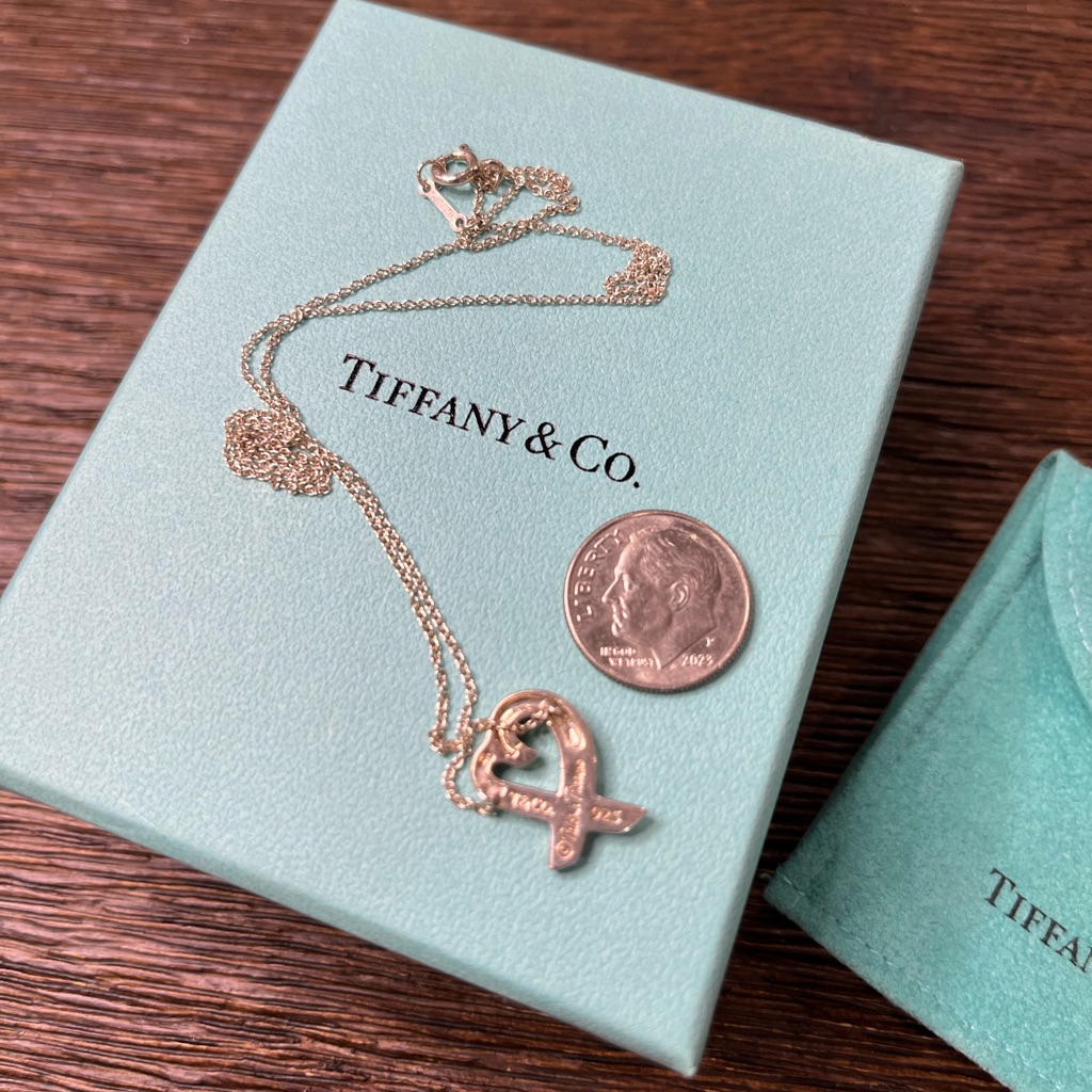 Tiffany Co Loving Heart Sterling Silver 925 Necklace Paloma Picasso Chain 18 175$